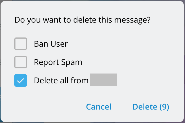 Telegram 提示： Delete (9)